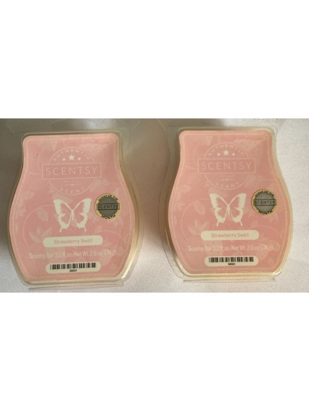 SCENTSY Pack of 2 Strawberry Swirl Scent 2.6oz Wax Bars NEW